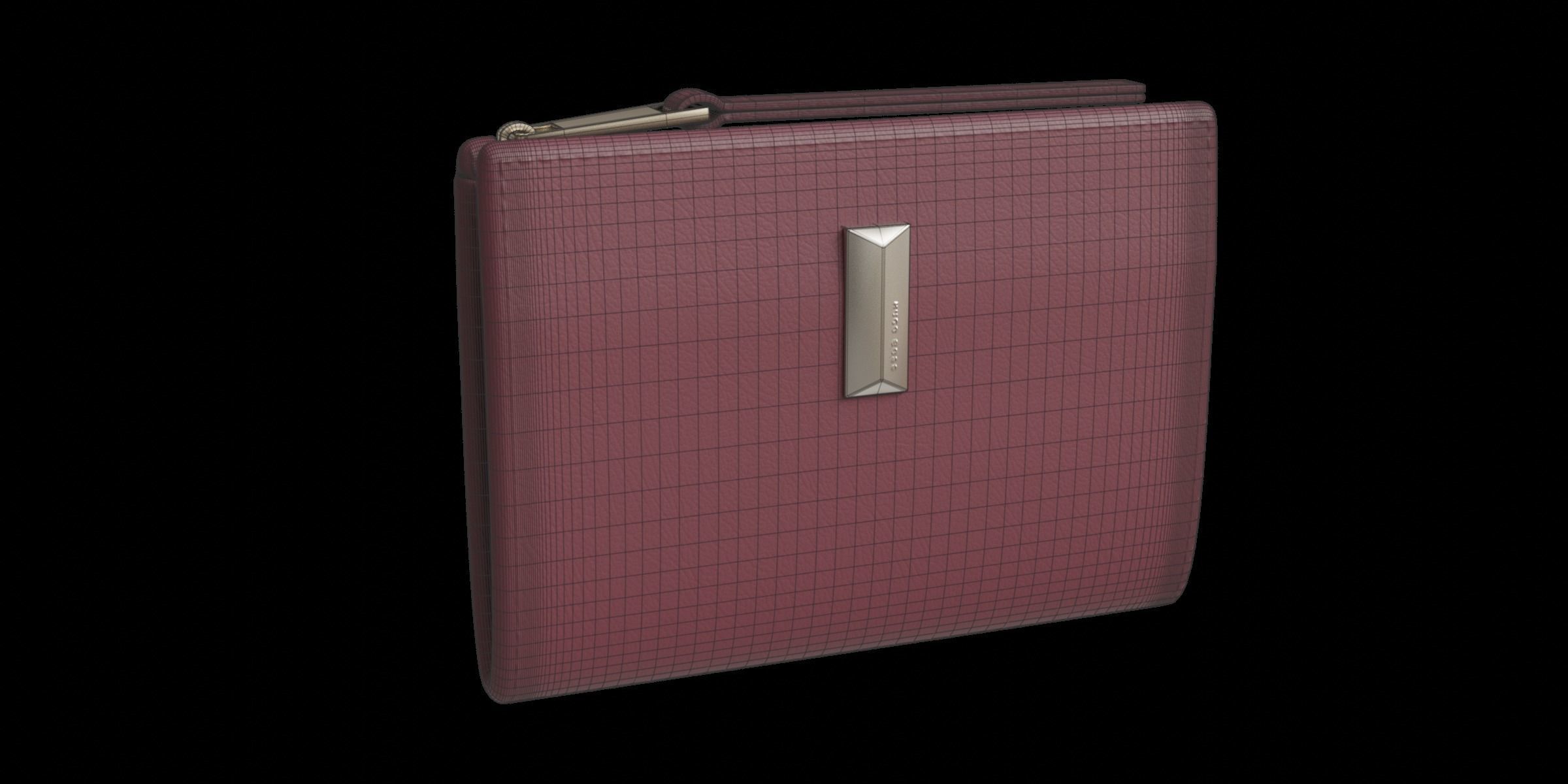 Red Brown Leather Wallet 3D model_3