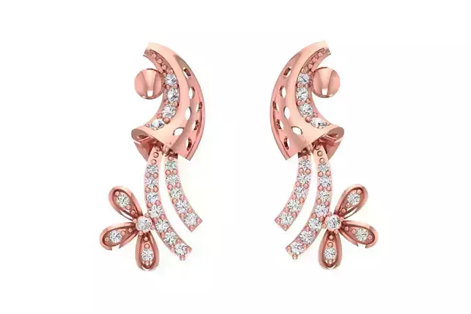 Women Earring 3dm STL OBJ FBX Renders Details