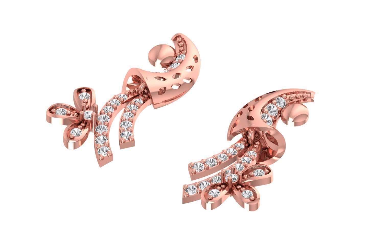 Women Earring 3dm STL OBJ FBX Renders Details 3D print model_1