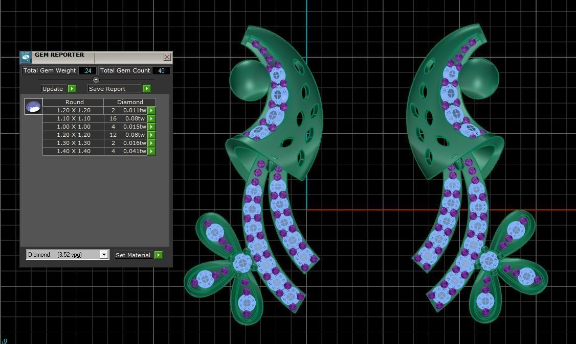 Women Earring 3dm STL OBJ FBX Renders Details 3D print model_3