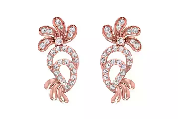 Women Earring 3dm STL OBJ FBX Renders Details