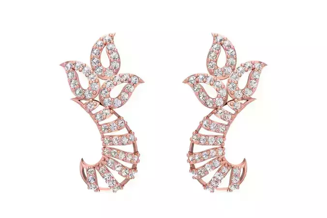 Women Earring 3dm STL OBJ FBX Renders Details