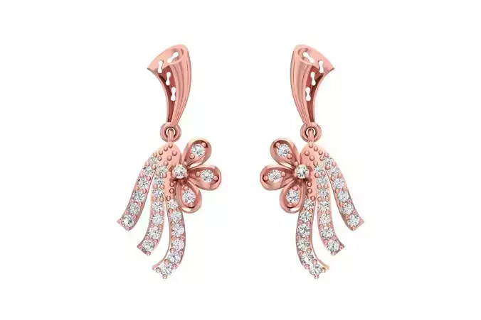 Women Earring 3dm STL OBJ FBX Renders Details
