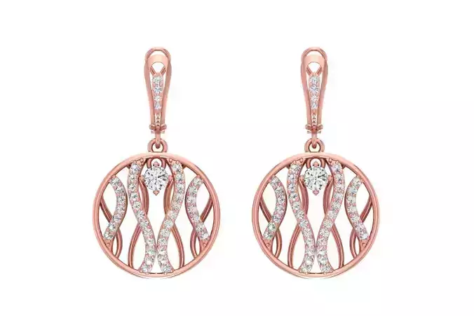 Women Drop Earring 3dm STL OBJ FBX Renders Details