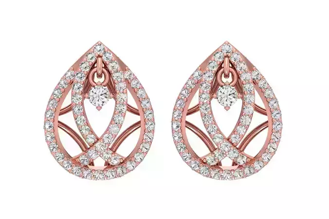 Women Earring 3dm STL OBJ FBX Renders Details