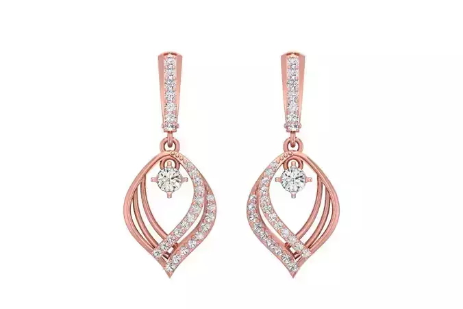 Women Drop Earring 3dm STL OBJ FBX Renders Details
