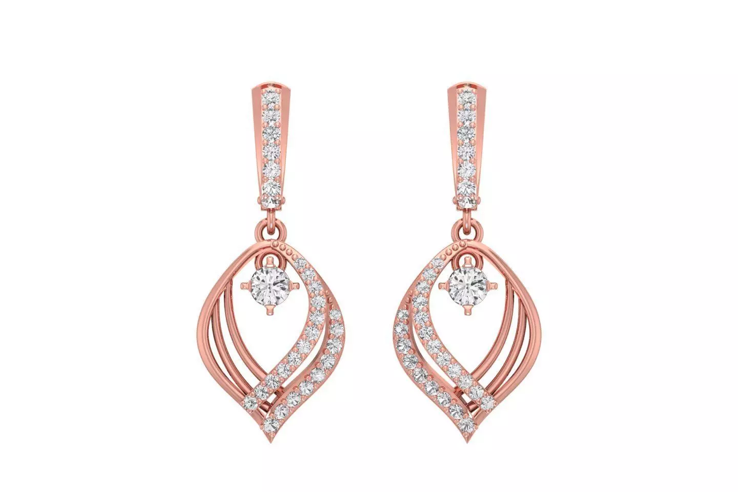 Women Drop Earring 3dm STL OBJ FBX Renders Details 3D print model_0