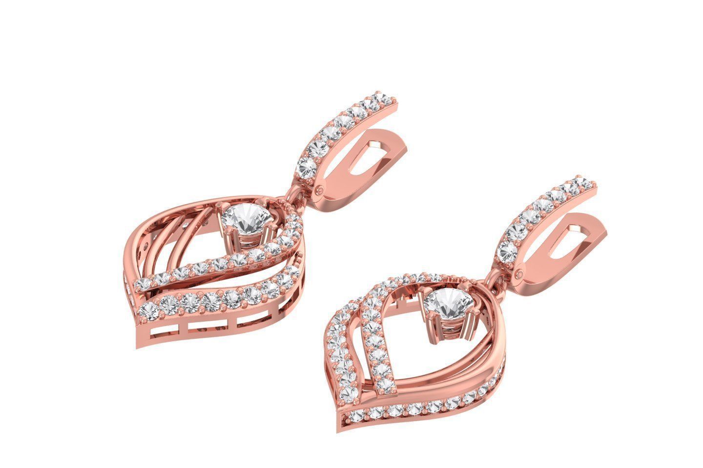 Women Drop Earring 3dm STL OBJ FBX Renders Details 3D print model_2