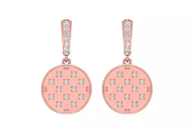 Women Drop Earring 3dm STL OBJ FBX Renders Details