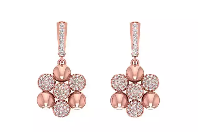 Women Drop Earring 3dm STL OBJ FBX Renders Details