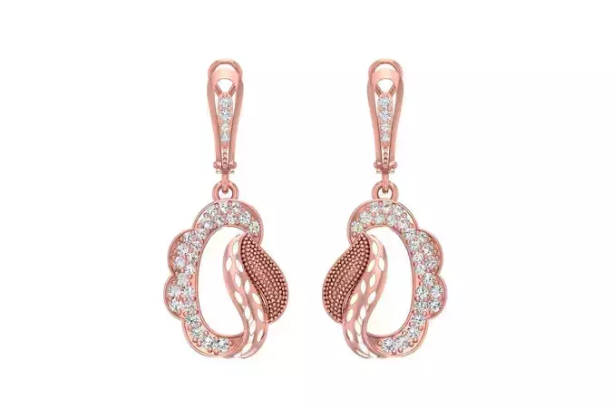 Women Drop Earring 3dm STL OBJ FBX Renders Details