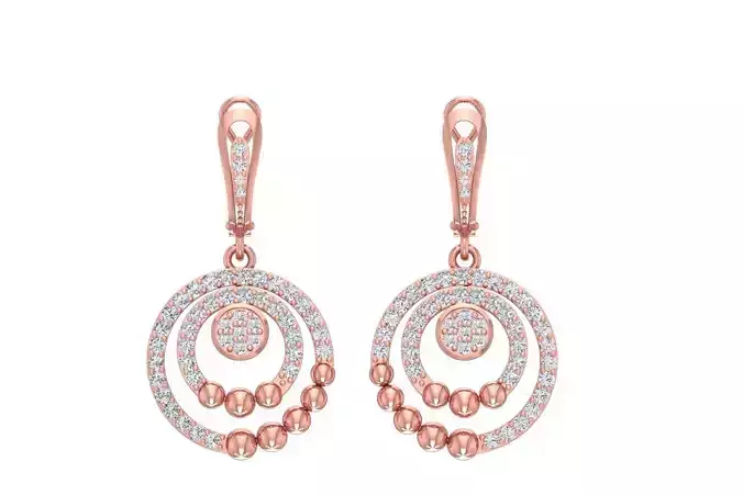 Women Drop Earring 3dm STL OBJ FBX Renders Details