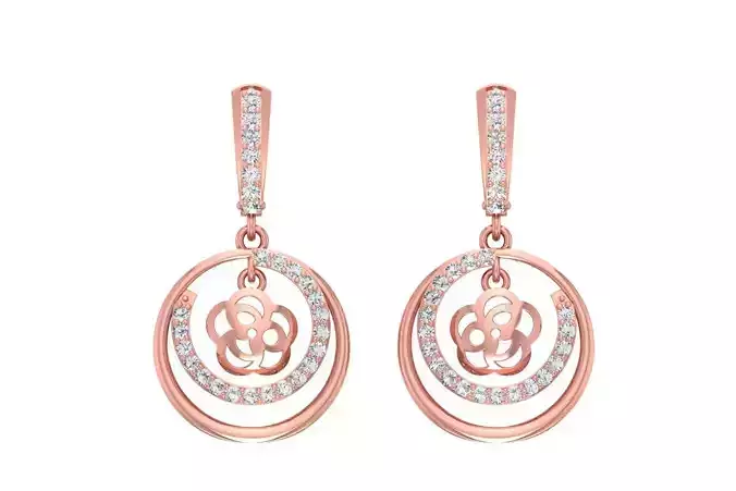 Women Drop Earring 3dm STL OBJ FBX Renders Details