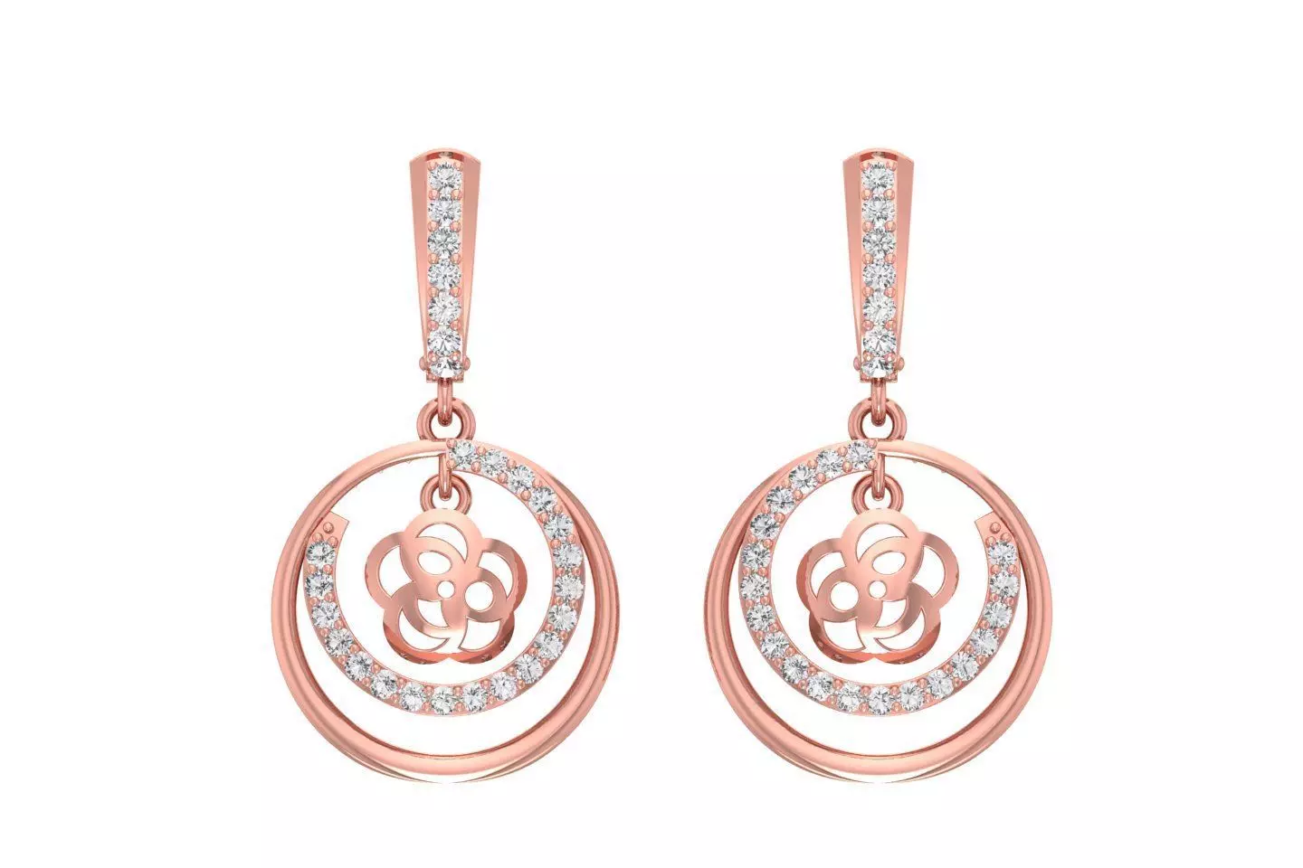 Women Drop Earring 3dm STL OBJ FBX Renders Details 3D print model_0