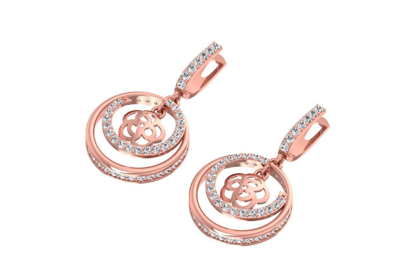 Women Drop Earring 3dm STL OBJ FBX Renders Details 3D print model_2