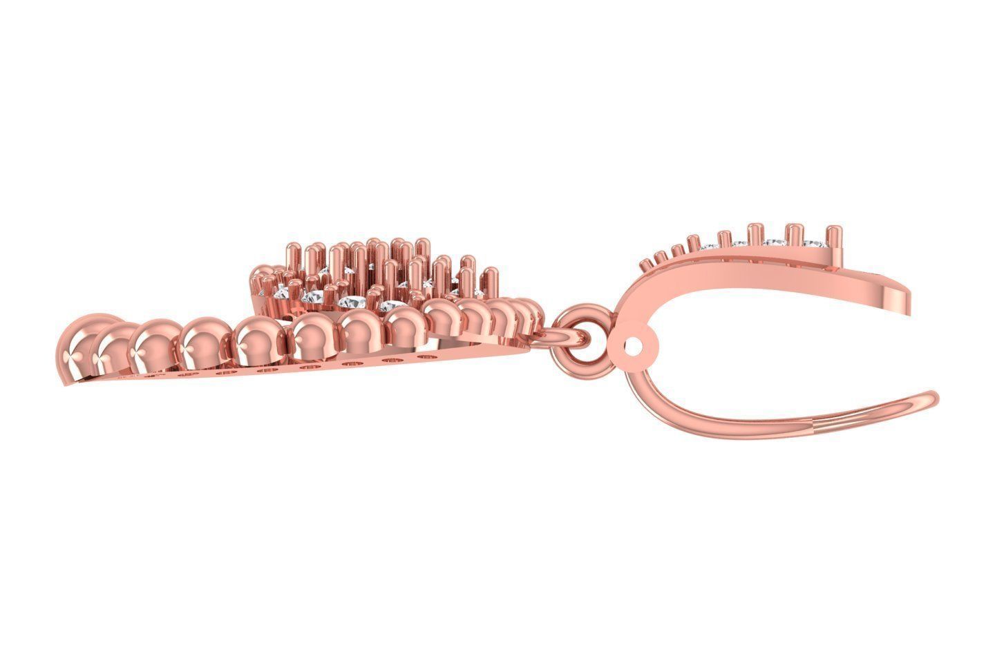 Women Drop Earring 3dm STL OBJ FBX Renders Details 3D print model_1