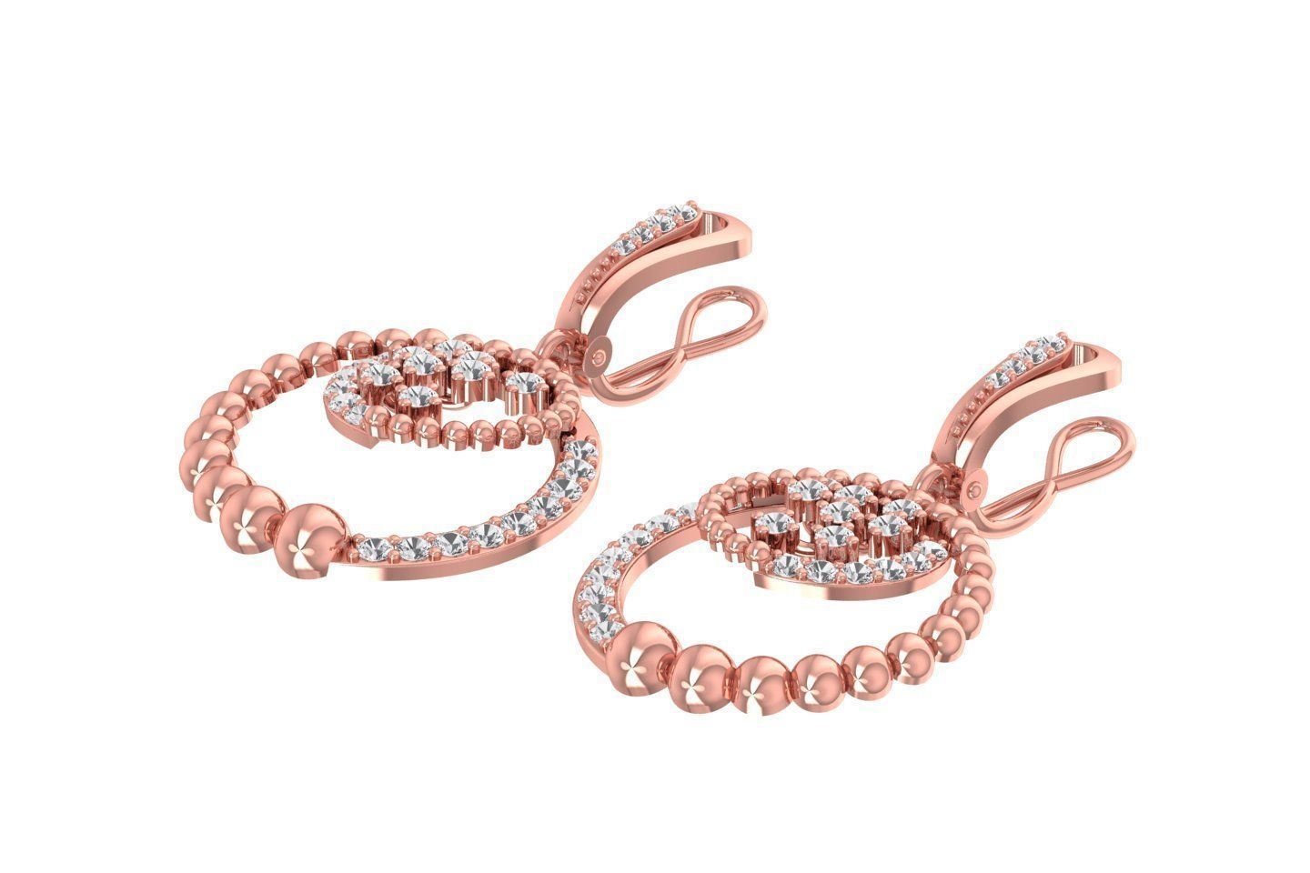 Women Drop Earring 3dm STL OBJ FBX Renders Details 3D print model_2