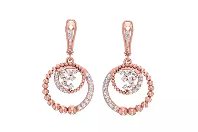 Women Drop Earring 3dm STL OBJ FBX Renders Details