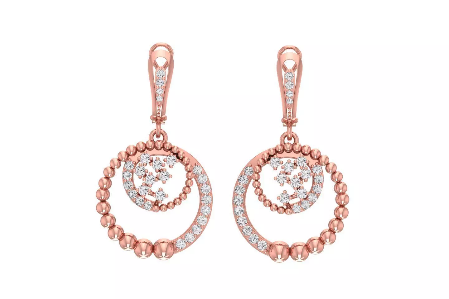 Women Drop Earring 3dm STL OBJ FBX Renders Details 3D print model_0