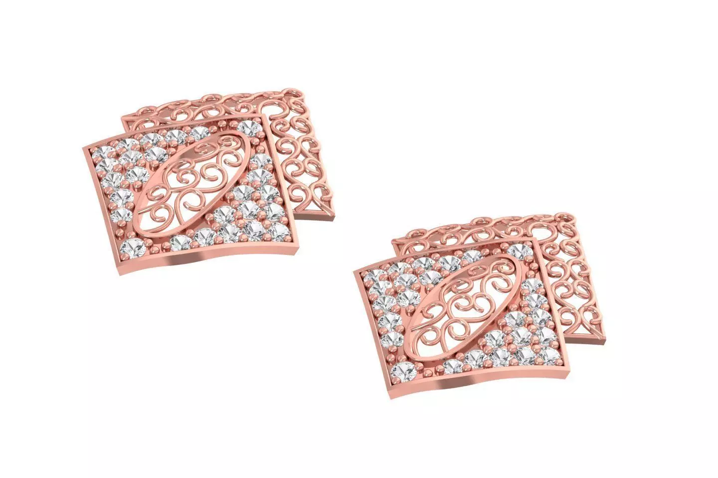 Women Earring 3dm STL OBJ FBX Renders Details 3D print model_0