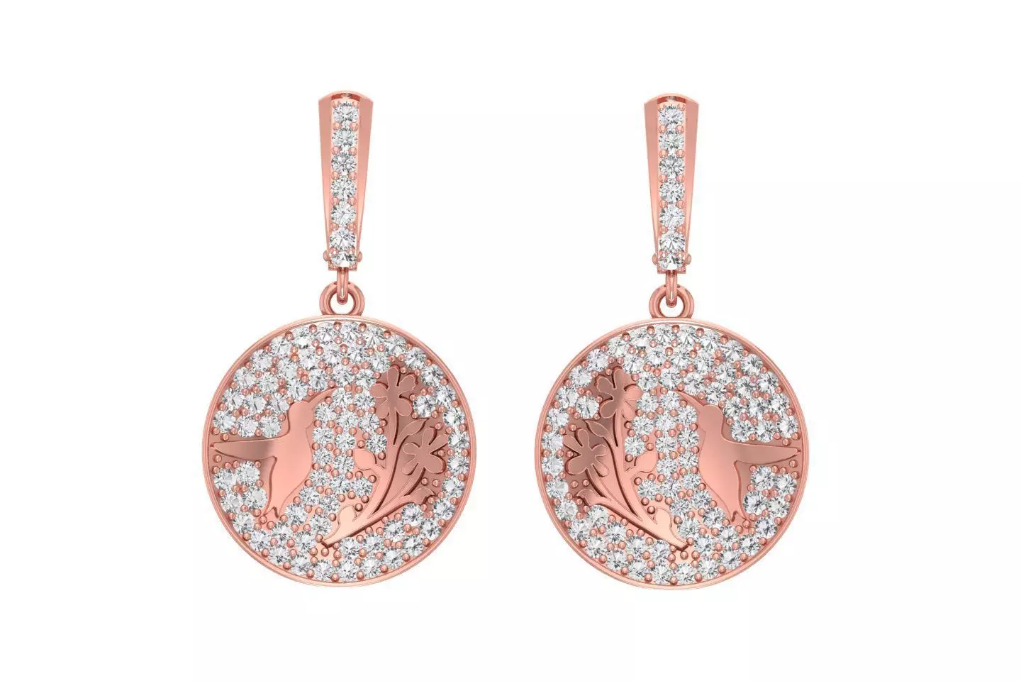 Women Drop Earring 3dm STL OBJ FBX Renders Details 3D print model_0