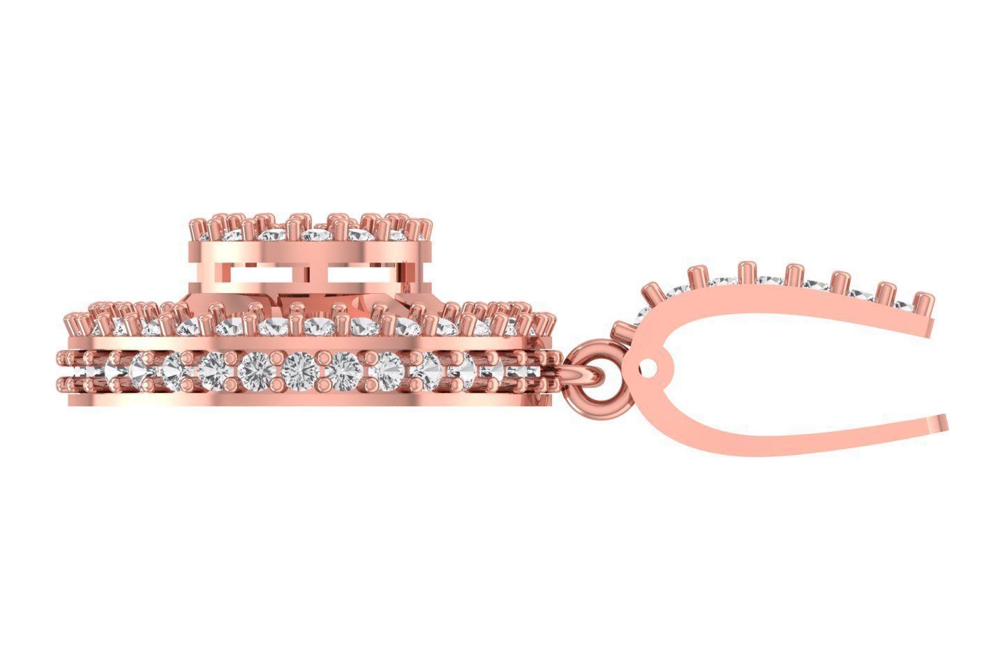 Women Drop Earring 3dm STL OBJ FBX Renders Details 3D print model_1