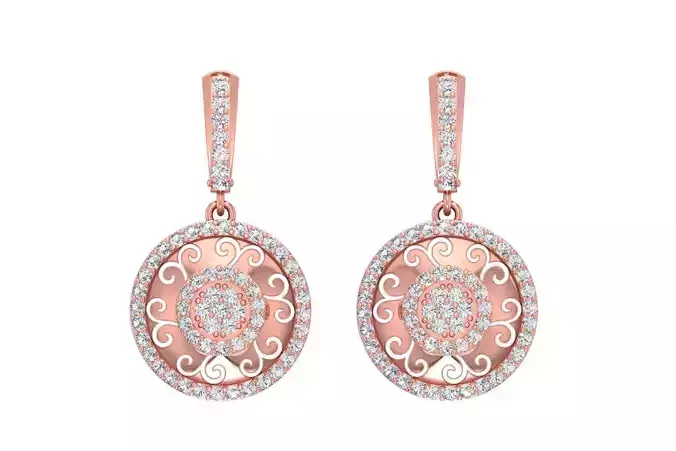 Women Drop Earring 3dm STL OBJ FBX Renders Details