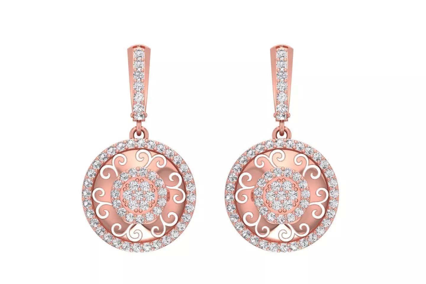 Women Drop Earring 3dm STL OBJ FBX Renders Details 3D print model_0