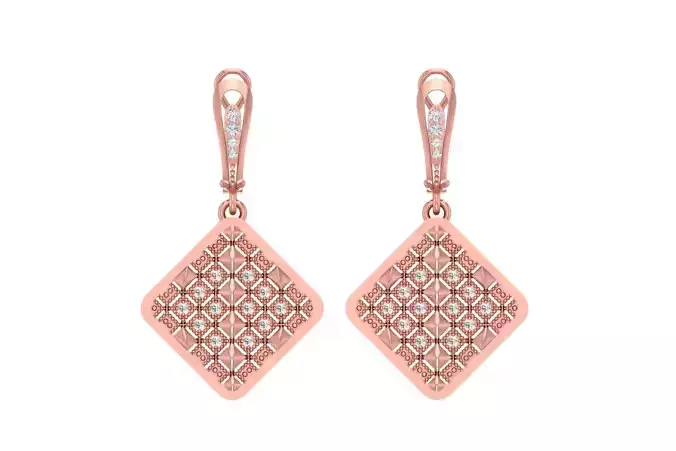 Women Drop Earring 3dm STL OBJ FBX Renders Details