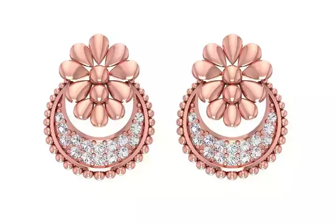 Women Earring 3dm STL OBJ FBX Renders Details