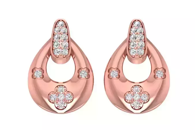 Women Earring 3dm STL OBJ FBX Renders Details