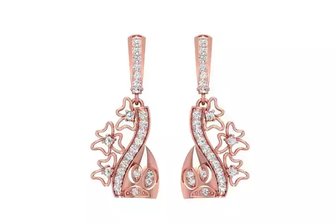 Women Drop Earring 3dm STL OBJ FBX Renders Details