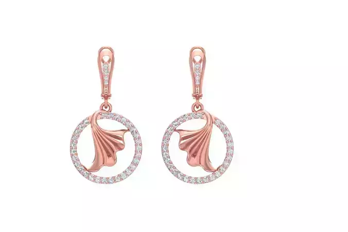 Women Drop Earring 3dm STL OBJ FBX Renders Details
