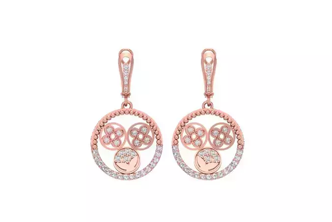 Women Drop Earring 3dm STL OBJ FBX Renders Details