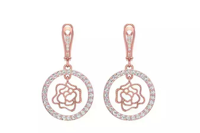 Women Drop Earring 3dm STL OBJ FBX Renders Details