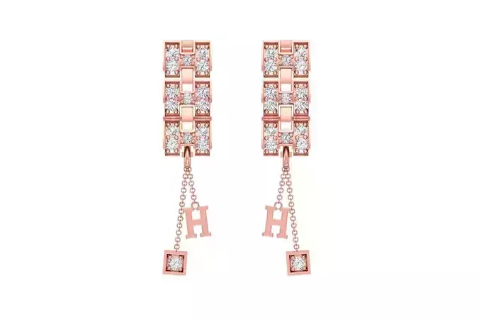 Women Drop Earring 3dm STL OBJ FBX Renders Details