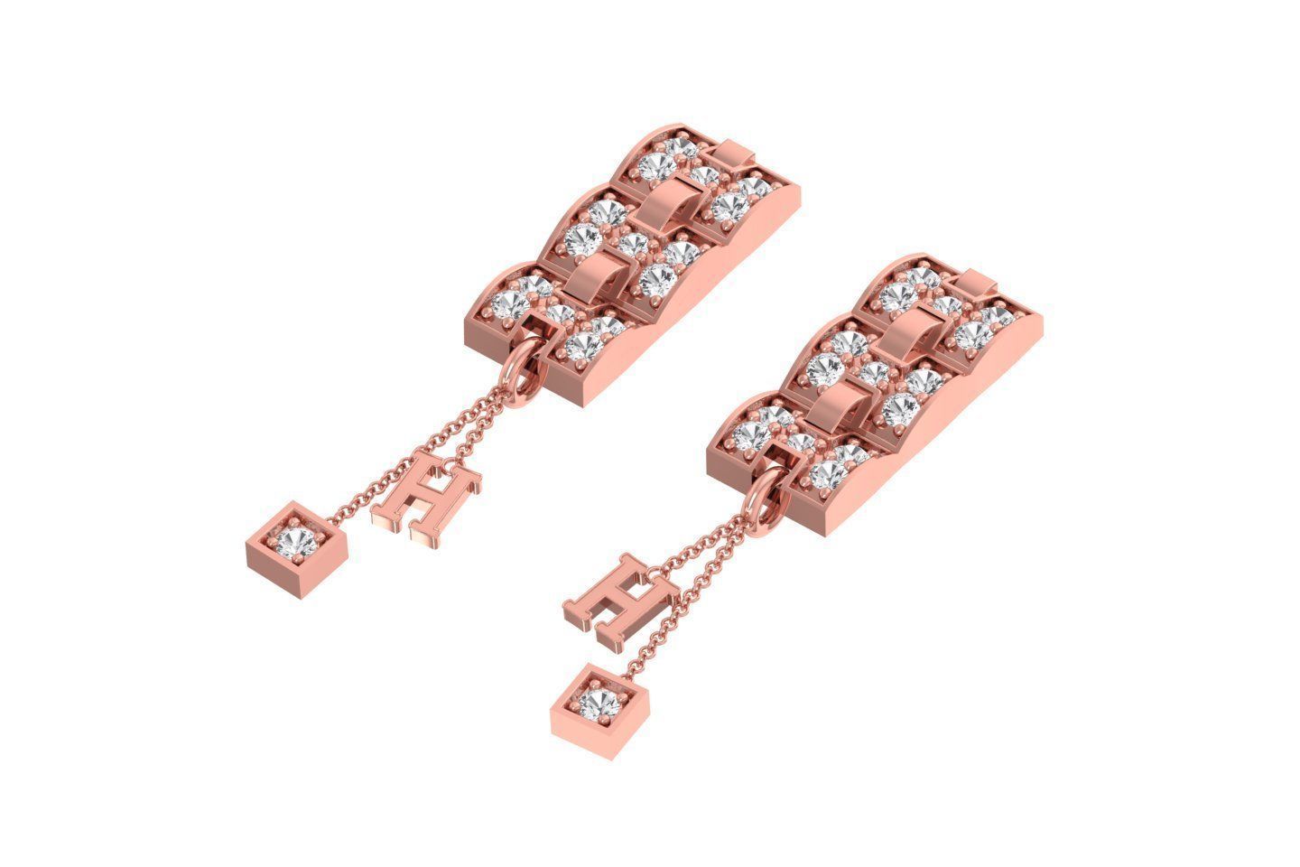 Women Drop Earring 3dm STL OBJ FBX Renders Details 3D print model_1