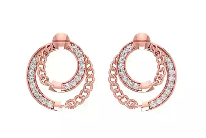 Women Drop Earring 3dm STL OBJ FBX Renders Details