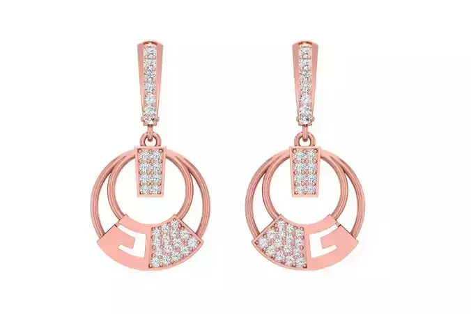 Women Drop Earring 3dm STL OBJ FBX Renders Details
