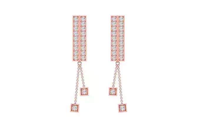 Women Drop Earring 3dm STL OBJ FBX Renders Details