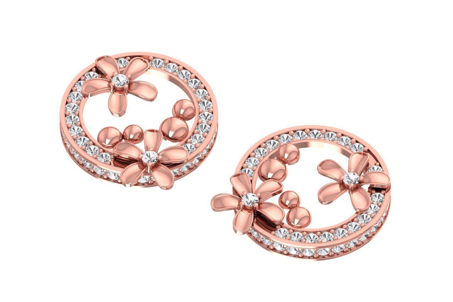 Women Drop Earring 3dm STL OBJ FBX Renders Details 3D print model_2