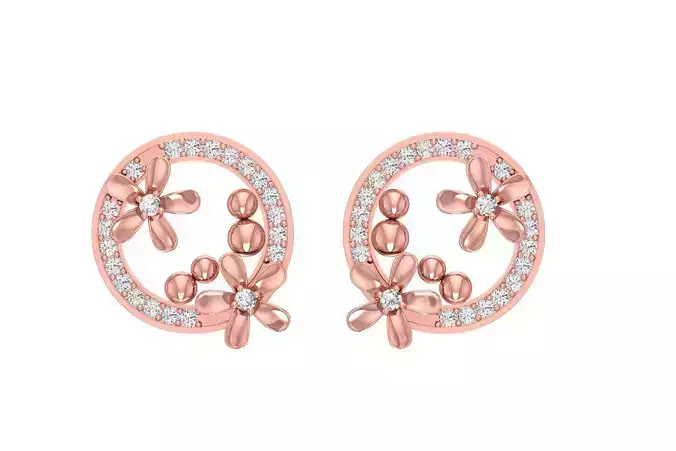 Women Drop Earring 3dm STL OBJ FBX Renders Details