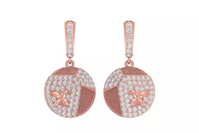 Women Drop Earring 3dm STL OBJ FBX Renders Details