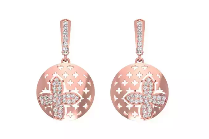 Women Drop Earring 3dm STL OBJ FBX Renders Details