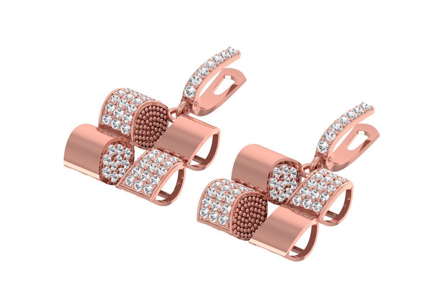 Women Drop Earring 3dm STL OBJ FBX Renders Details 3D print model_2