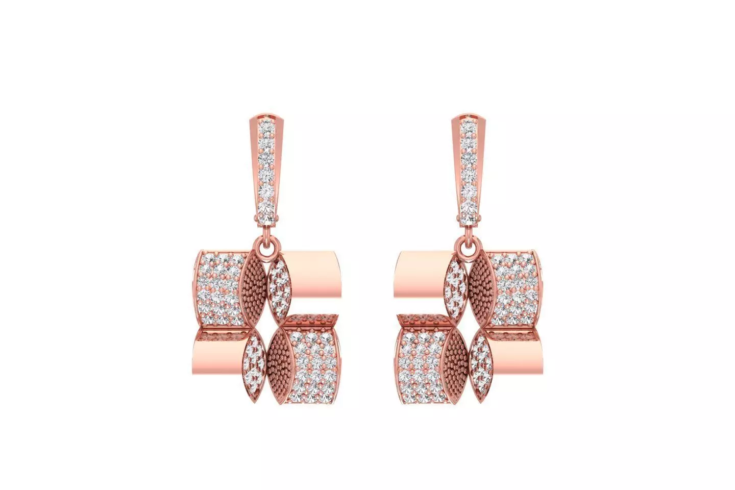 Women Drop Earring 3dm STL OBJ FBX Renders Details 3D print model_0