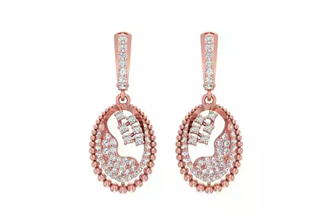 Women Drop Earring 3dm STL OBJ FBX Renders Details