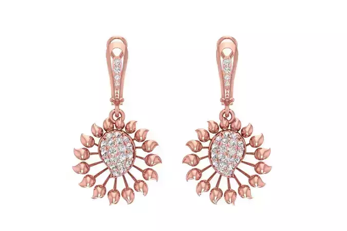 Women Drop Earring 3dm STL OBJ FBX Renders Details