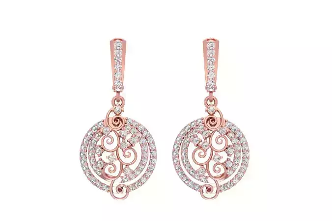 Women Drop Earring 3dm STL OBJ FBX Renders Details