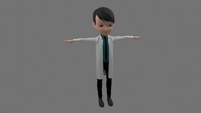 Science - Cartoon Character Man Low-poly 3D model